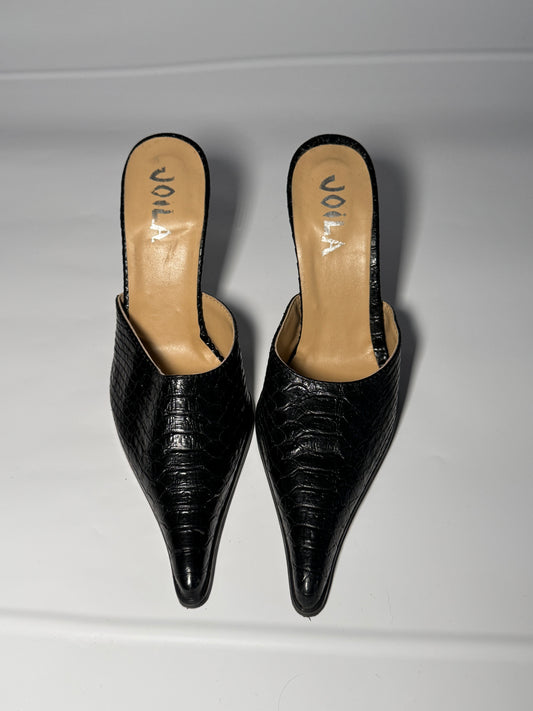 VOILA SNAKESKIN HEELS