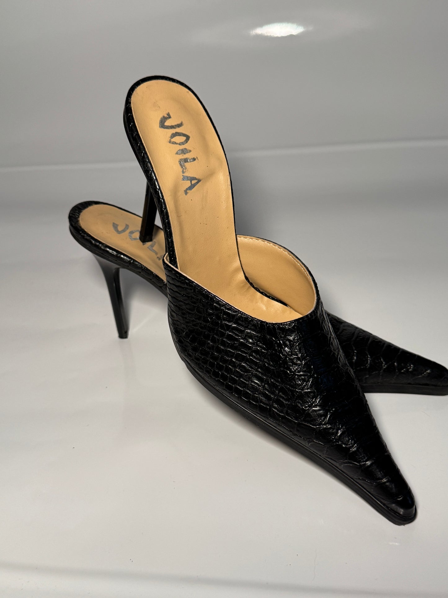 VOILA SNAKESKIN HEELS
