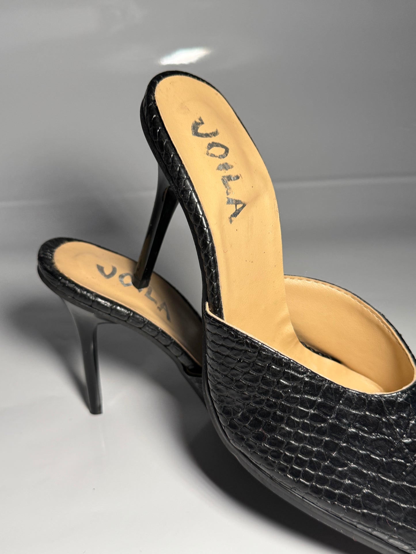 VOILA SNAKESKIN HEELS