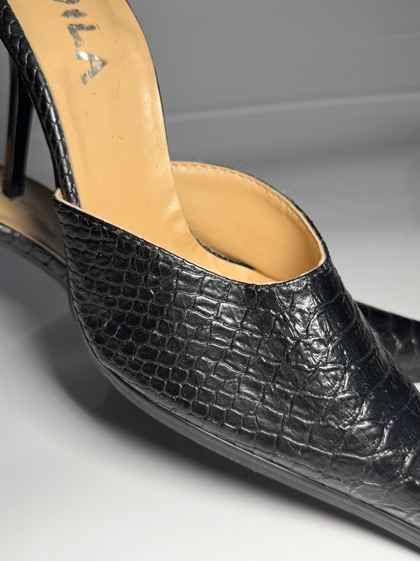 VOILA SNAKESKIN HEELS
